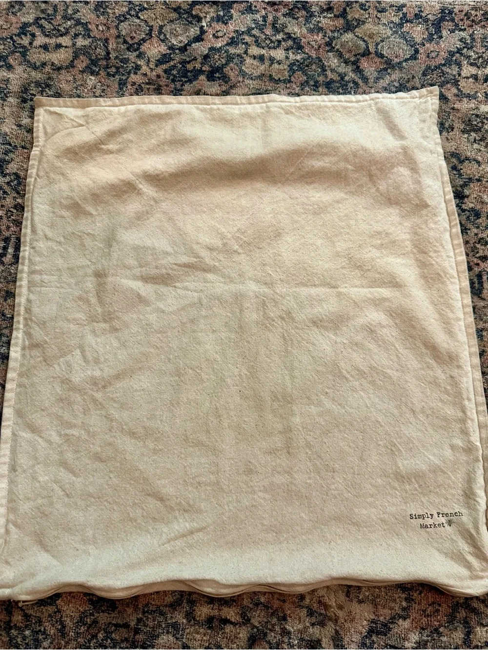 Cream Decorative Bee Pillow Cover with Crown Motif